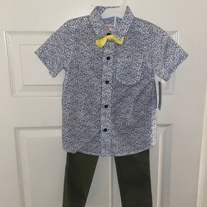 2pc boys pants set with bow tie